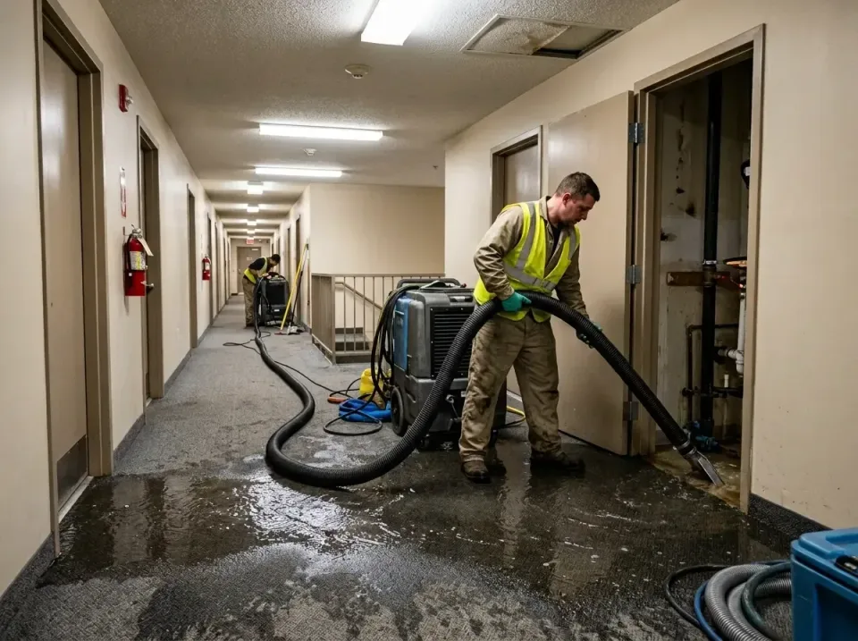 multi-unit-apartment-hallway-f-005 — frequently asked questions, Emergency Burst Pipe Water Extraction & Removal in Oak Poin…